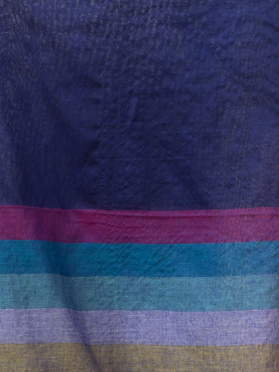 Pure Handloom Mul Cotton Saree | Deep Navy Blue