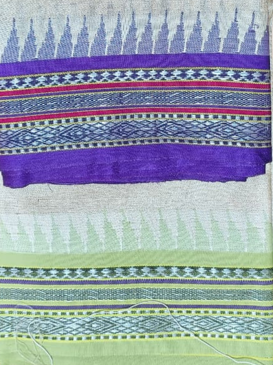 Handwoven Pure Vidarbha Tussar Silk Saree | Snow White