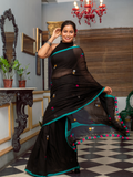 Dark Black Handloom cotton-060