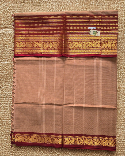 Kanchi Cotton|Sepia & Rust Orange