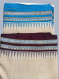 Sky Blue Handloom Vidarbha Tussar Silk Saree with Multicolor Contrast Border -095
