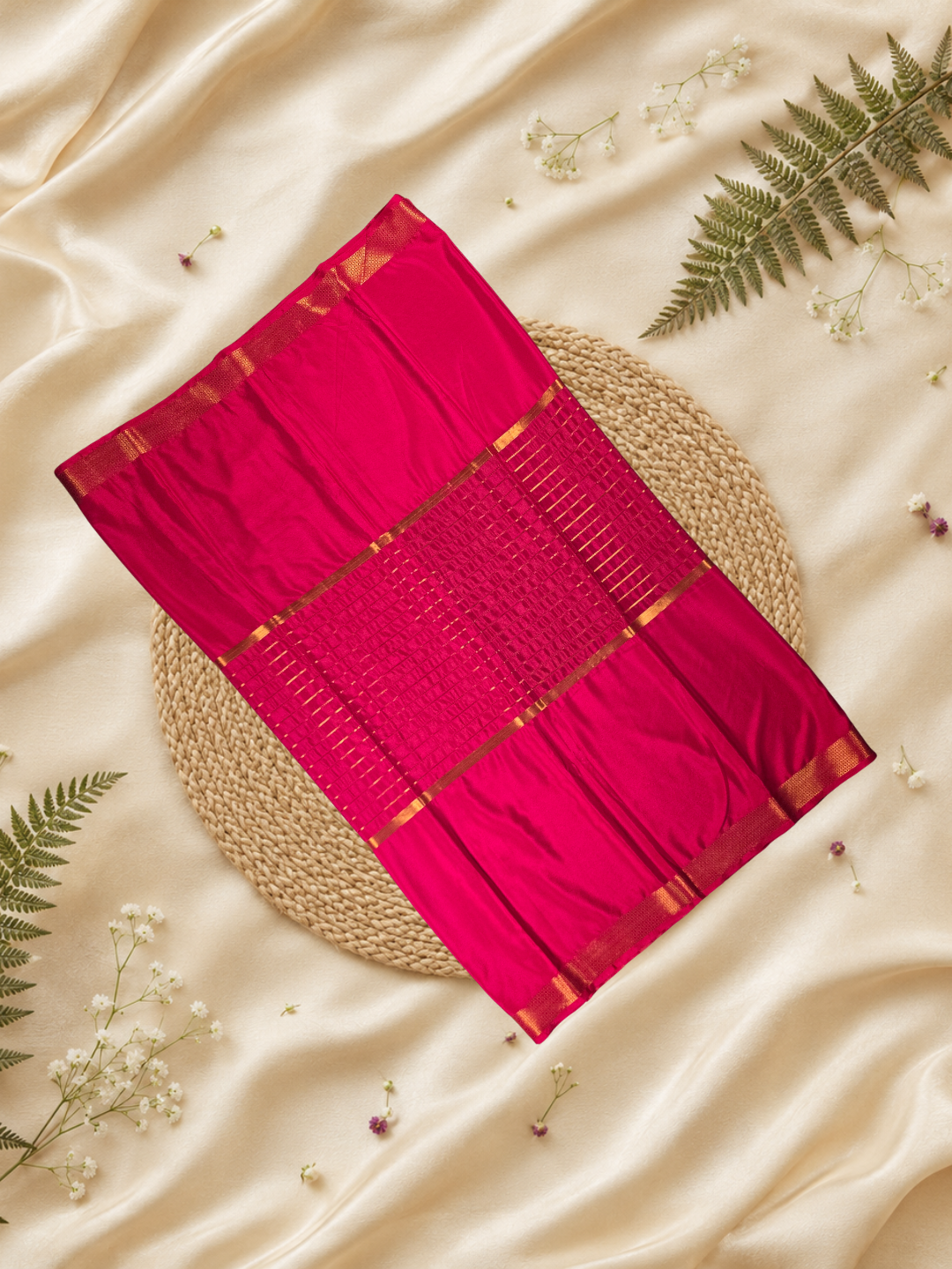 Classic Mysore Silk Saree | magenta pink