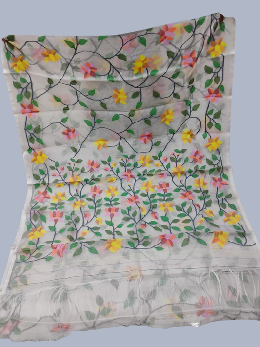 Handwoven Pure Handwoven Pure Muslin Saree | Champagne Beige