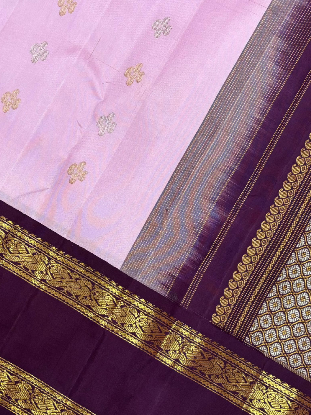 Handwoven Pure Gadwal Silk Saree | Pink