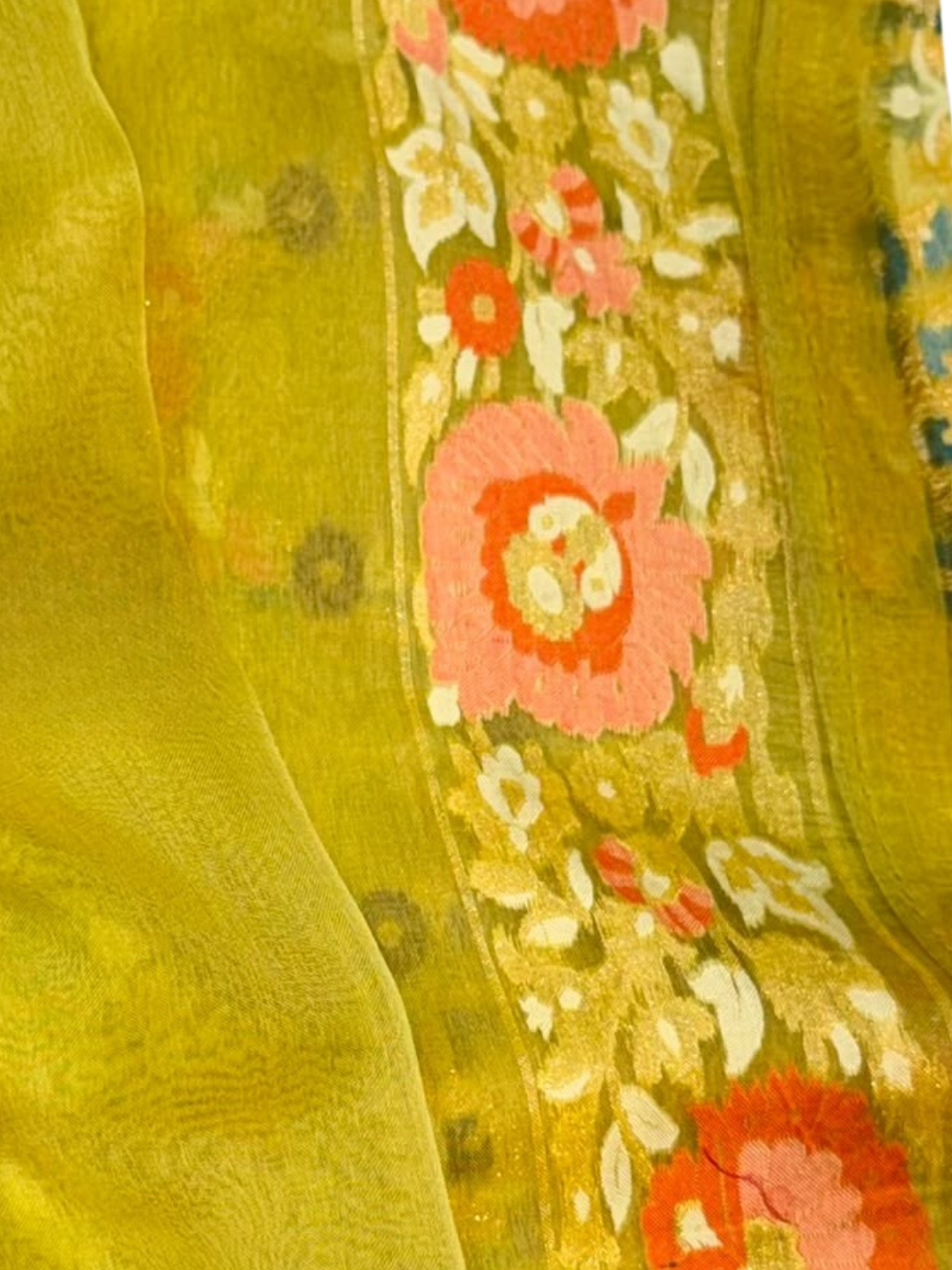 Pure Banarasi Exclusive Ektara Kora JAMDANI Tilfi saree | Olive Green