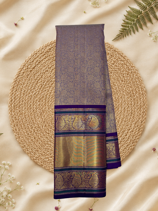 Handwoven Pure Gadwal Silk Saree | Purple