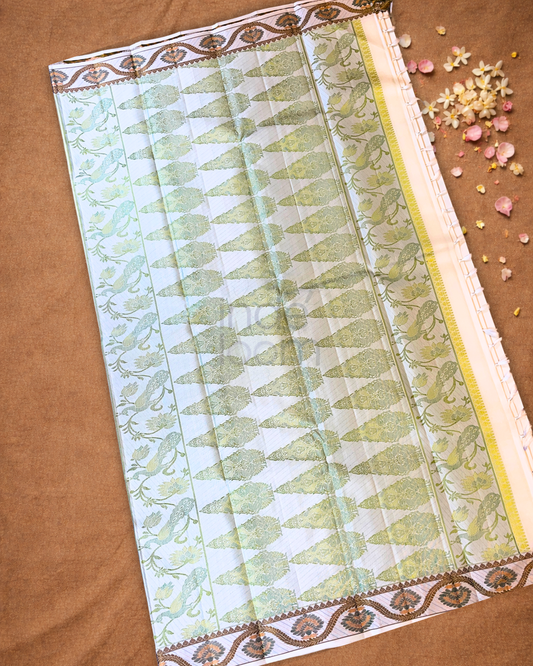 Silk Mark Certified Handloom Kanjivaram Silk Saree | Warm Ivory
