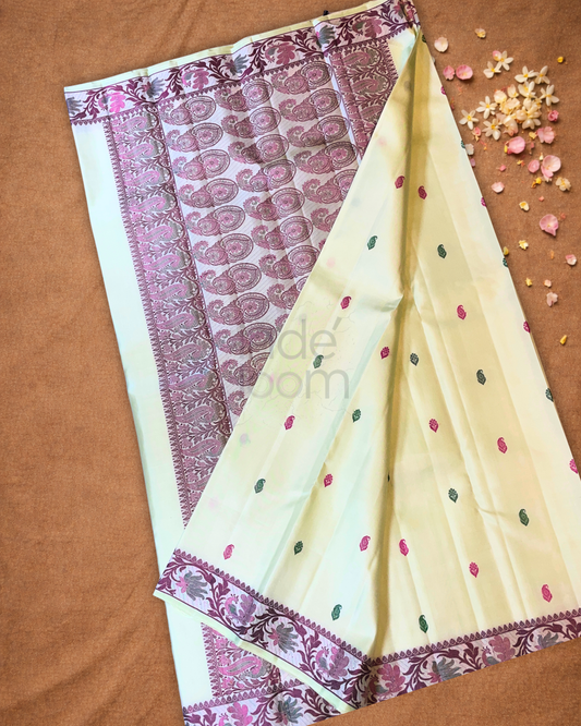 Silk Mark Certified Handloom Kanjivaram Silk Saree | Khaki Green