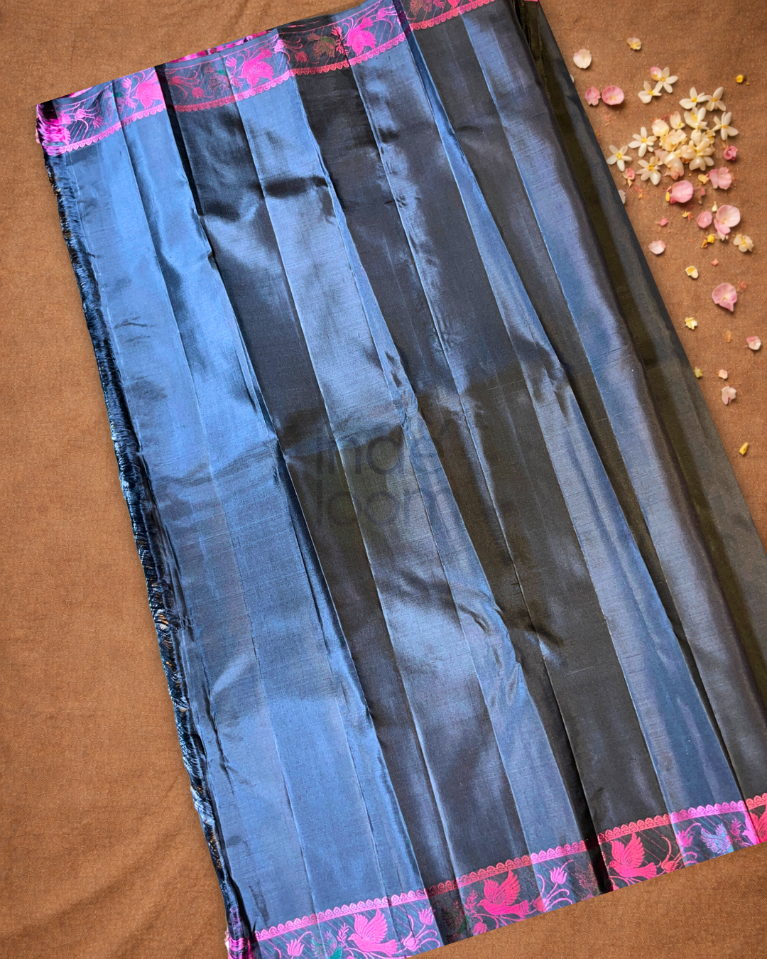 Silk Mark Certified Handloom Kanjivaram Silk Saree | Midnight Black