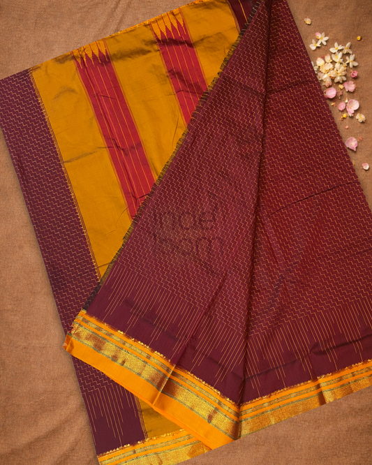 Ilkal Saree in Blood Reed