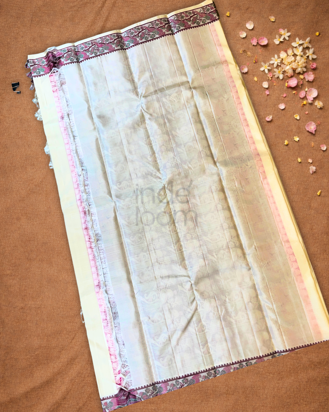 Silk Mark Certifed Handloom Kanjivaram Silk Saree | Cream Beige