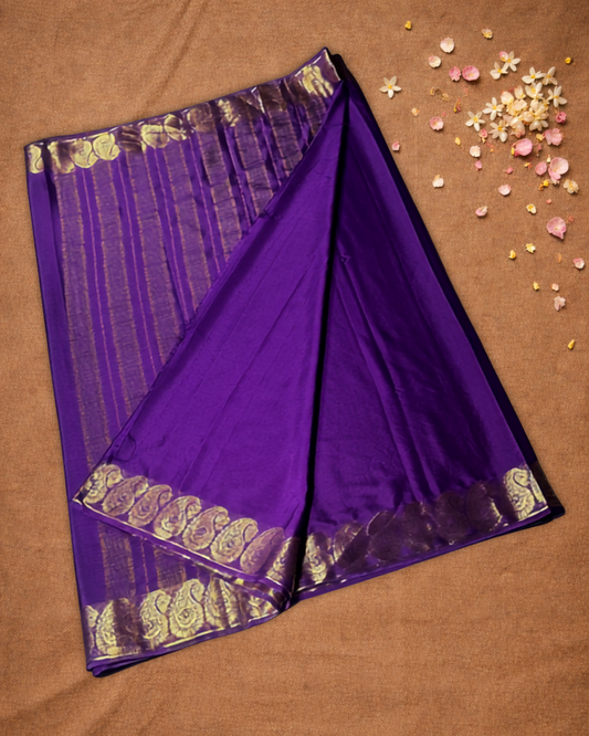 Mysore Silk Saree With Purple