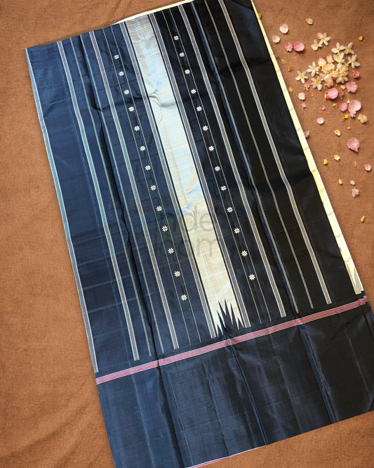 Silk Mark Certified Handloom Kanjivaram Silk Saree | Cream Beige