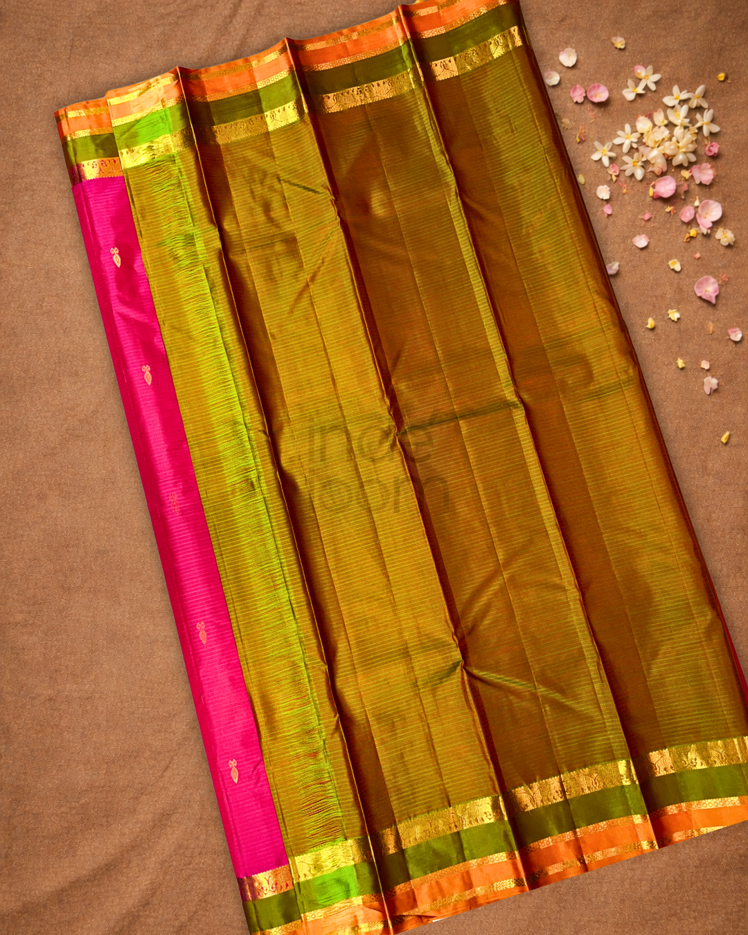 Handloom Kanjivaram Silk Saree | Magenta Pink