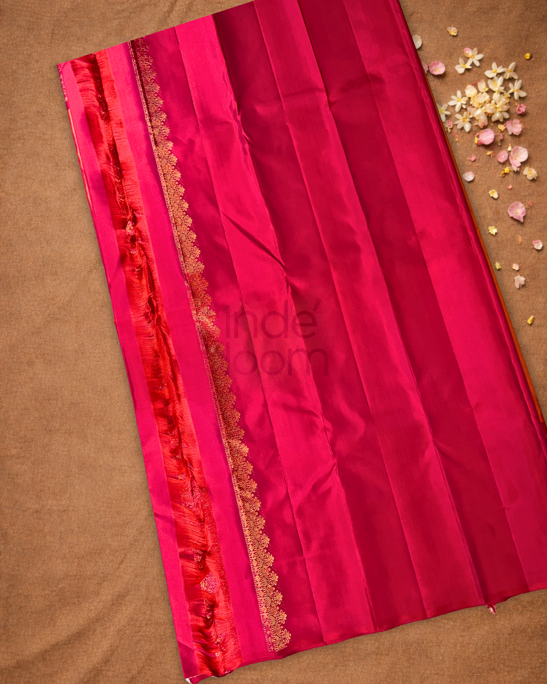 Silk Mark Certified Handloom Kanjivaram Silk Saree | Fire Orange