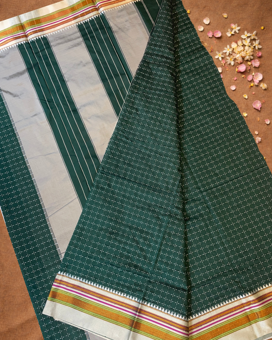Ilkal Saree in Army Green