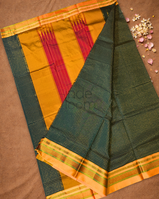 Ilkal Saree in Pine Green