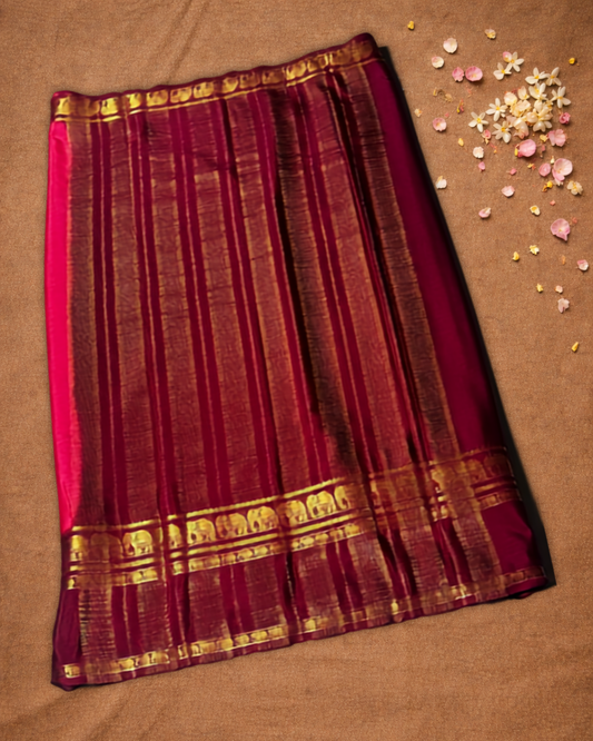 Mysore Silk Saree With Pink