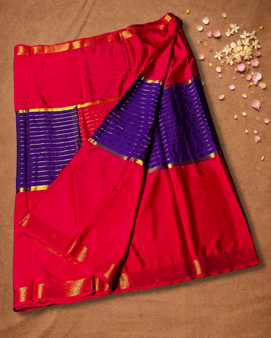 Mysore Silk Saree With Pink