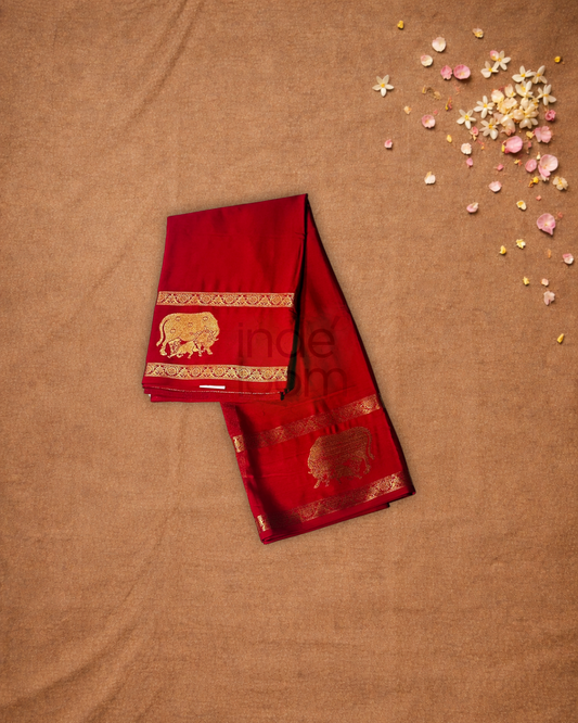 Mysore Silk Saree With Red
