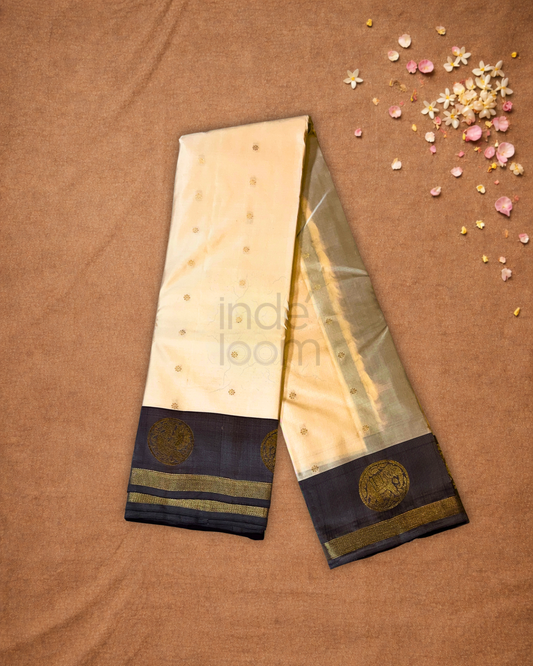 Handloom Kanjivaram Silk Saree | Cream Beige