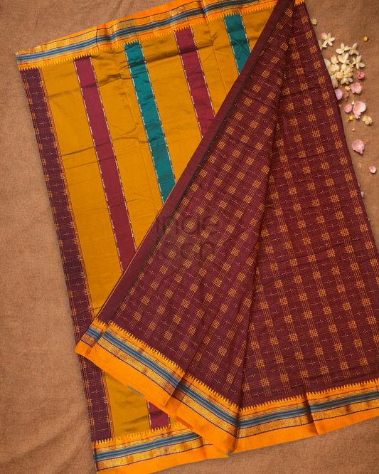 Traditional viscose Saree | Wine Red