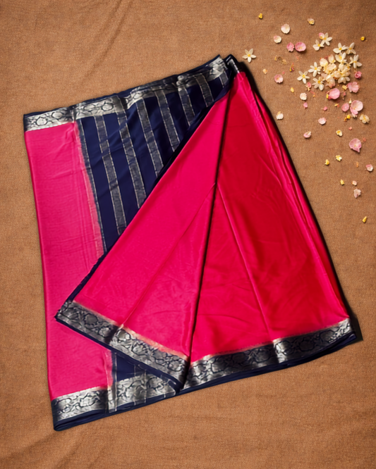 Mysore Silk Saree With Pink