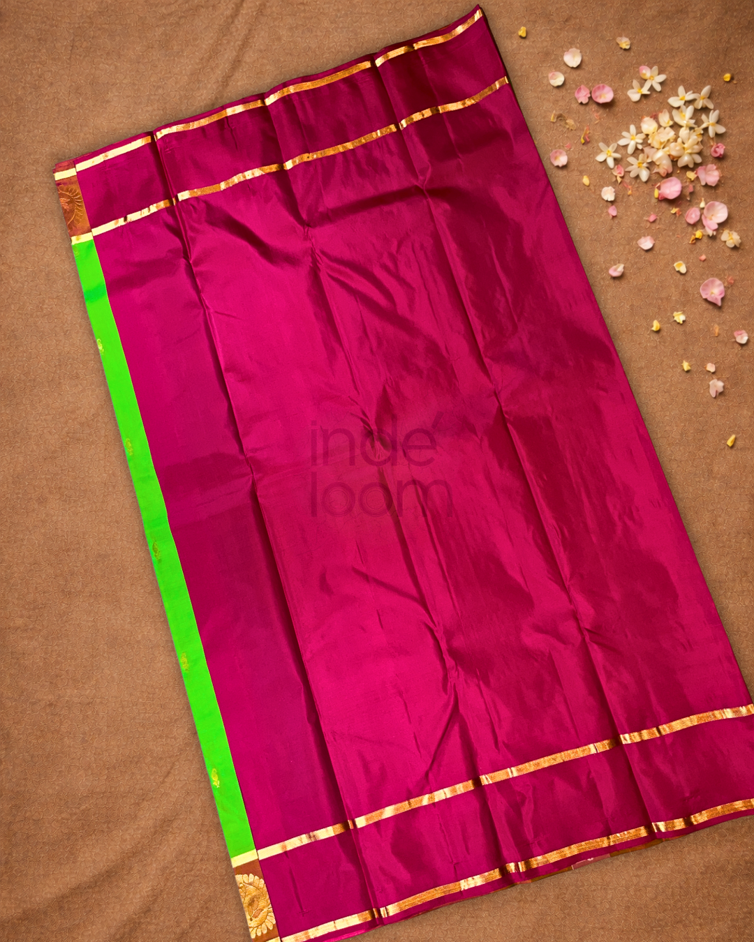 Handloom Kanjivaram Silk Saree | Lime Green