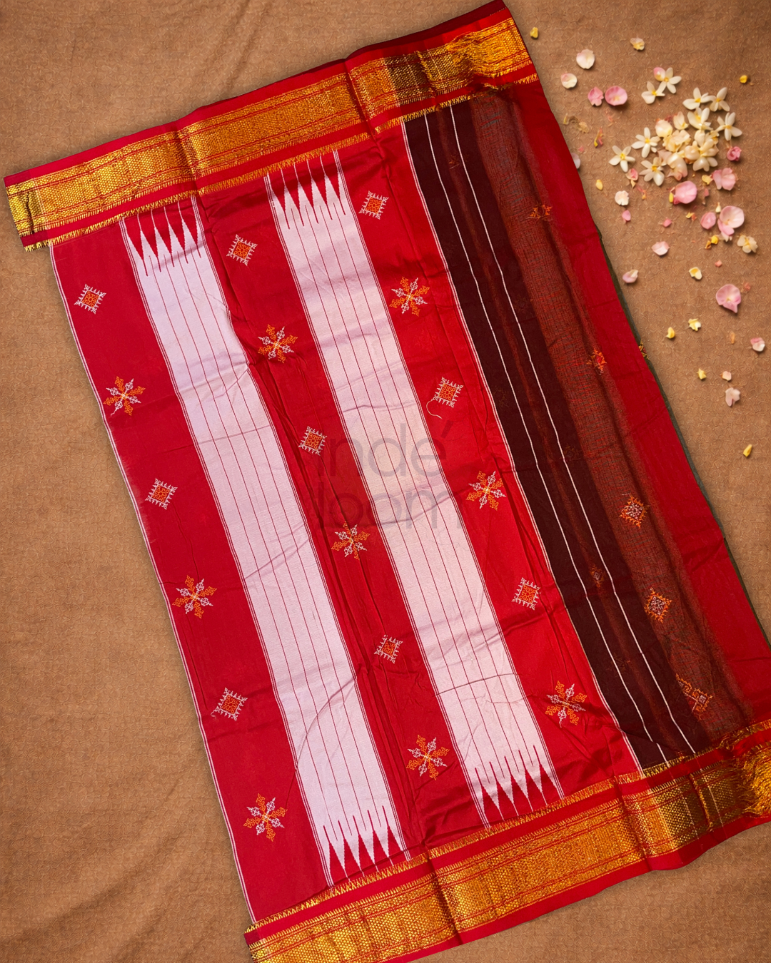 Traditional Ilkal Cotton Silk Viscose Saree | Taupe Grey