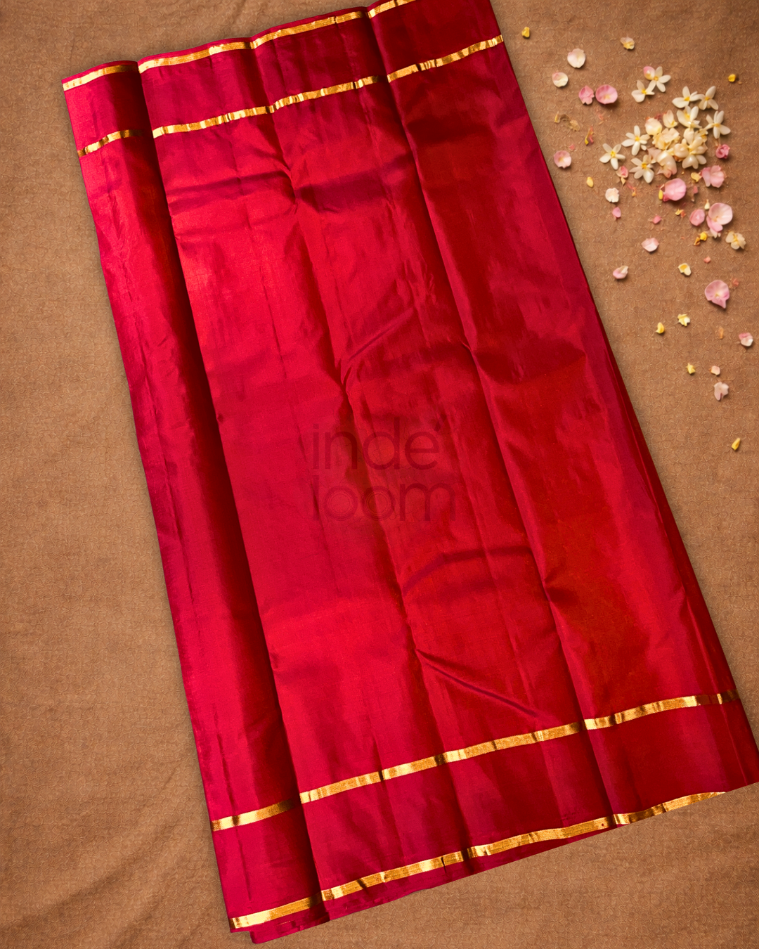 Handloom Kanjivaram Silk Saree | Fire Orange