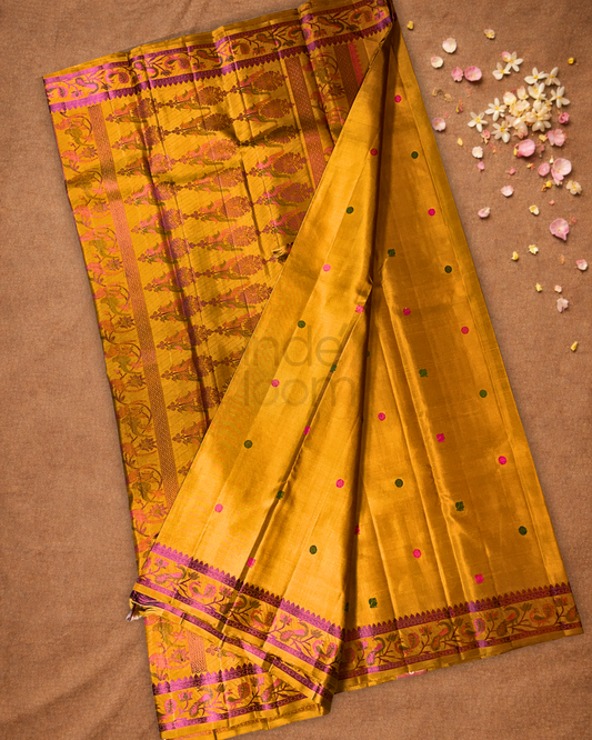 Kanjivaram Saree With Mustard Yellow