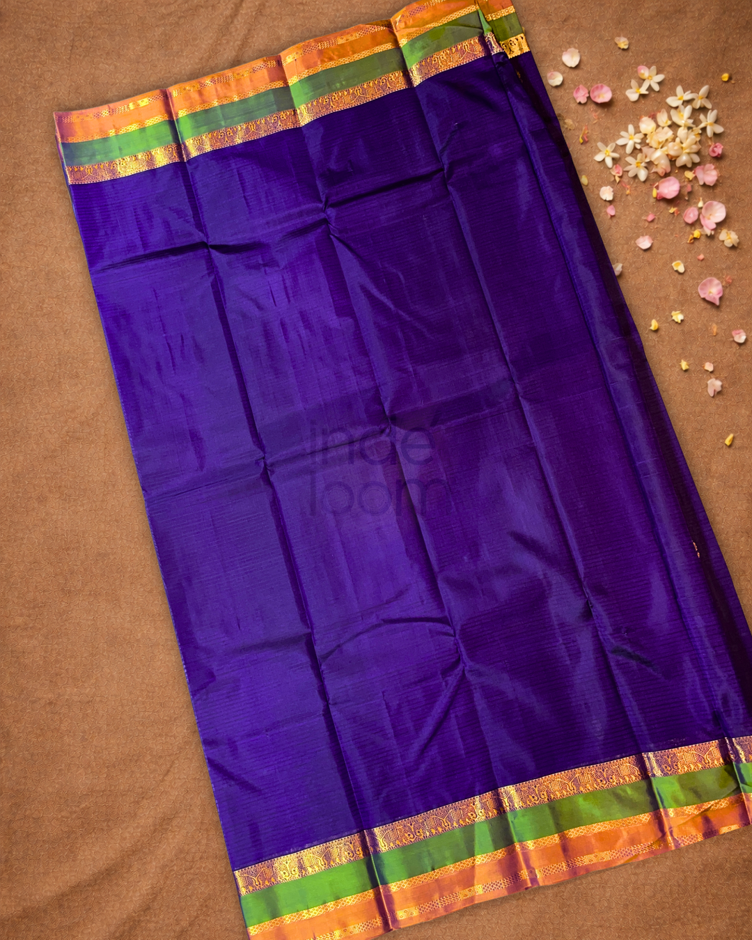 Handloom Kanjivaram Silk Saree | Indigo Purple