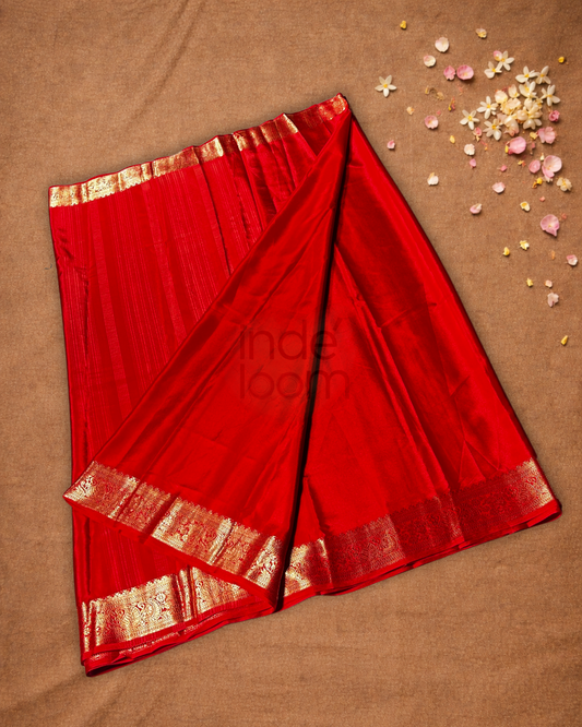 Mysore Silk Saree With Red