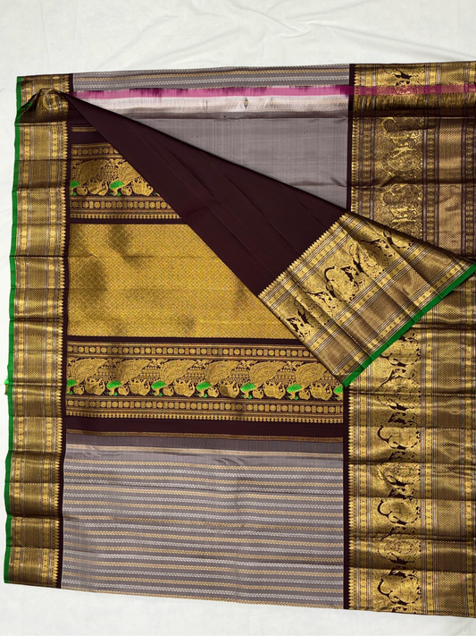 Pure Handwoven Gadwal Silk Saree - 198
