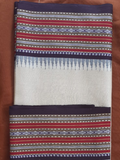 Beige & Wine purpule Handloom Vidarbha Tussar Silk Saree with Multicolor Contrast Border -064