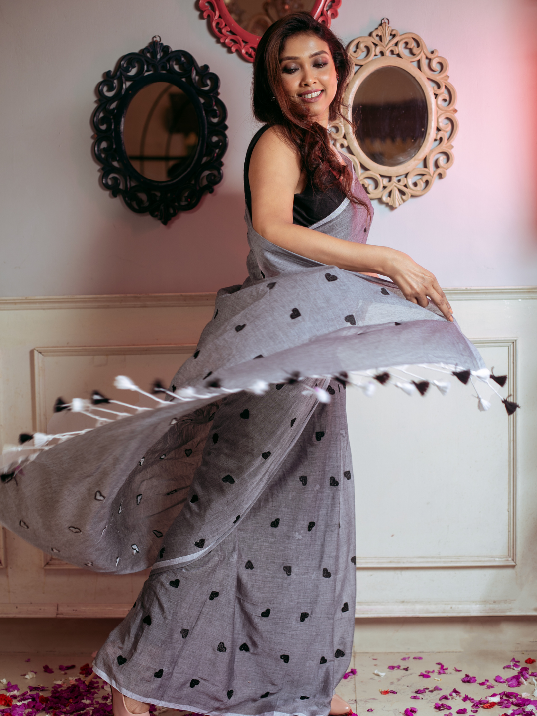 Smokey Black Handloom cotton-063