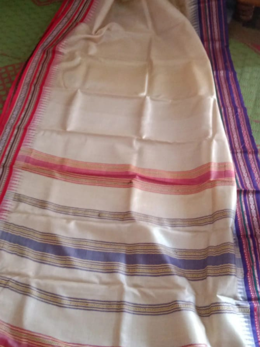 Handwoven Pure Vidarbha Tussar Silk Saree | Red and Purple