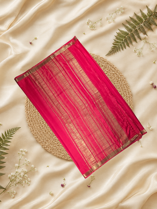 Classic Mysore Silk Saree | Watermelon Pink