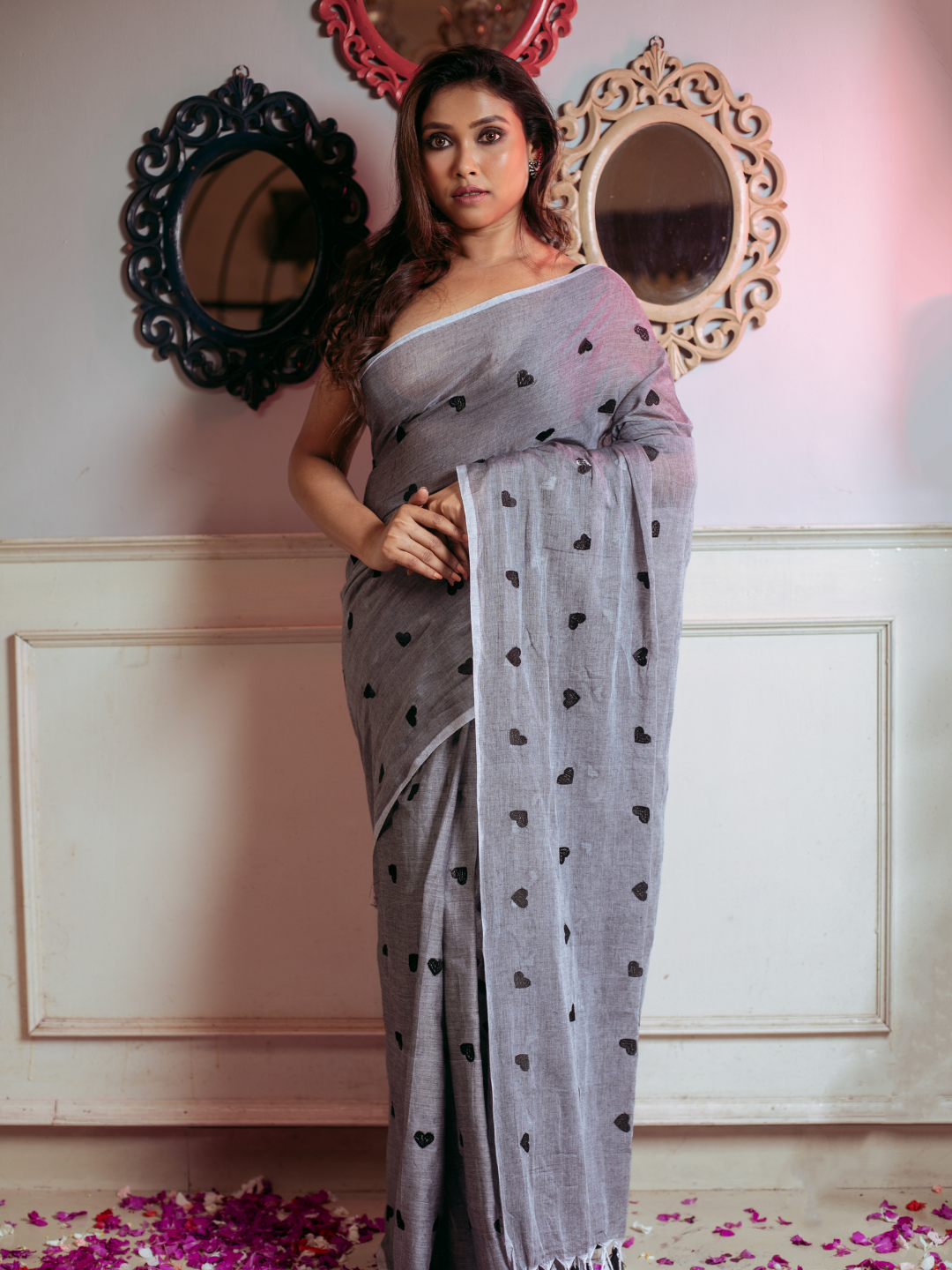 Smokey Black Handloom cotton-063