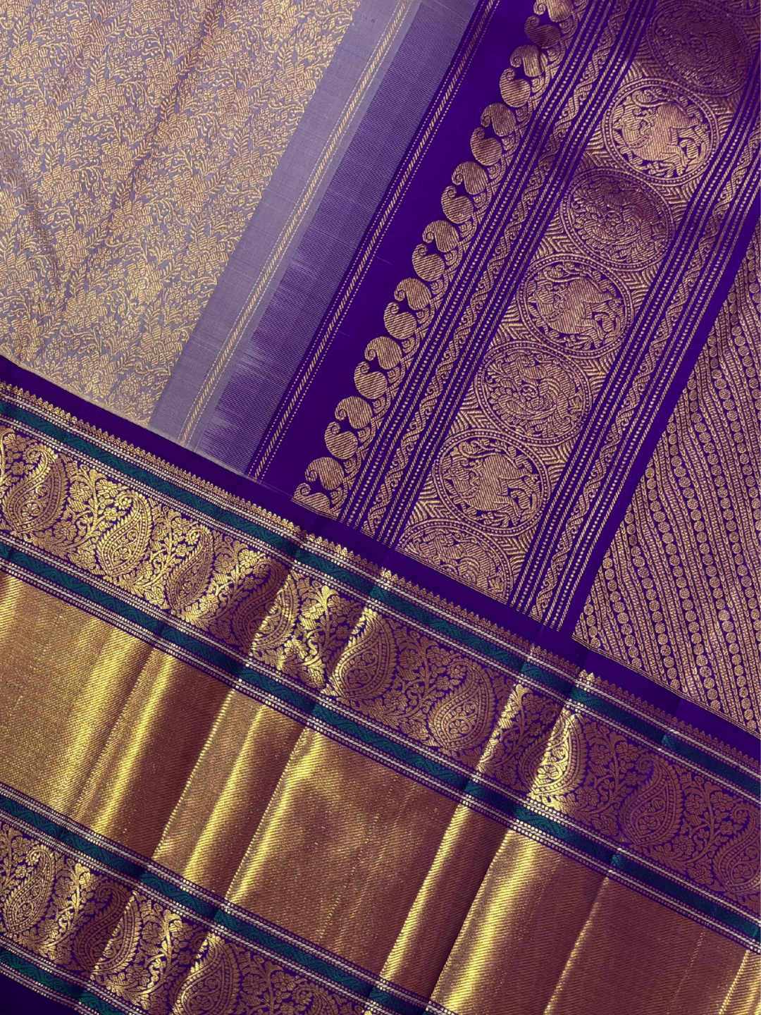 Handwoven Pure Gadwal Silk Saree | Purple