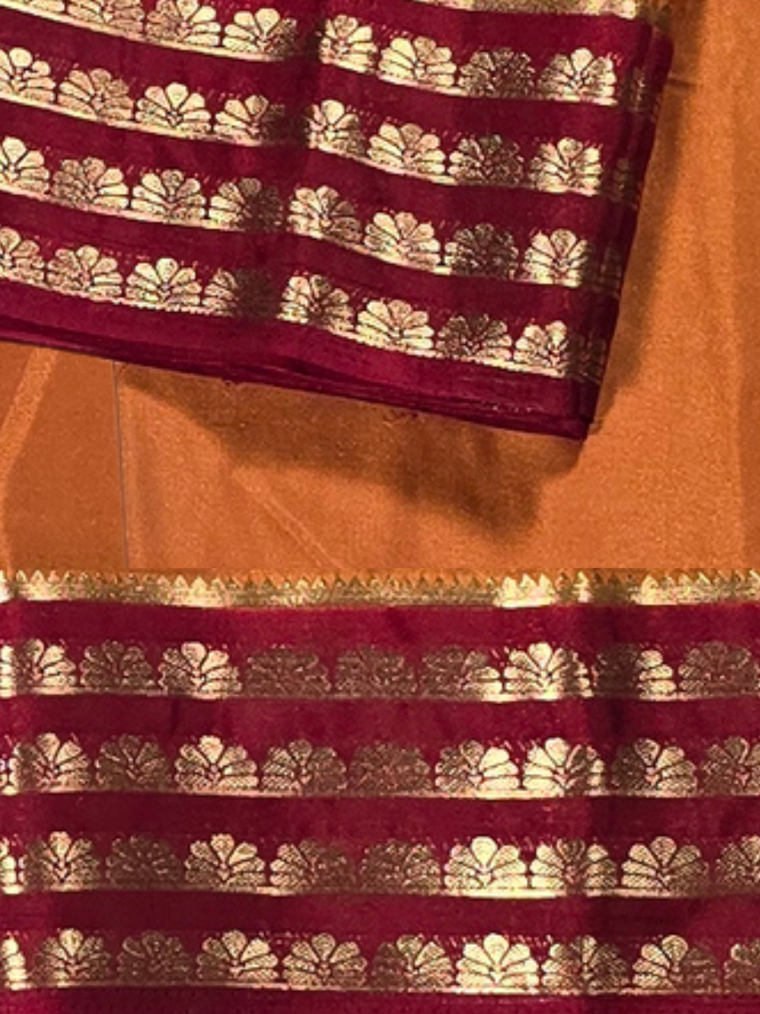 Classic Mysore Silk Saree | Carrot Orange