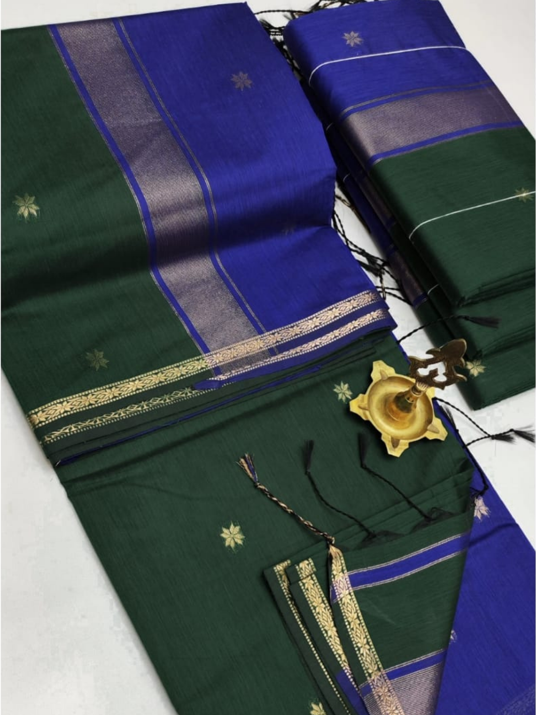Maheshwari Silk Cotton Saree – Festive Elegance | Green