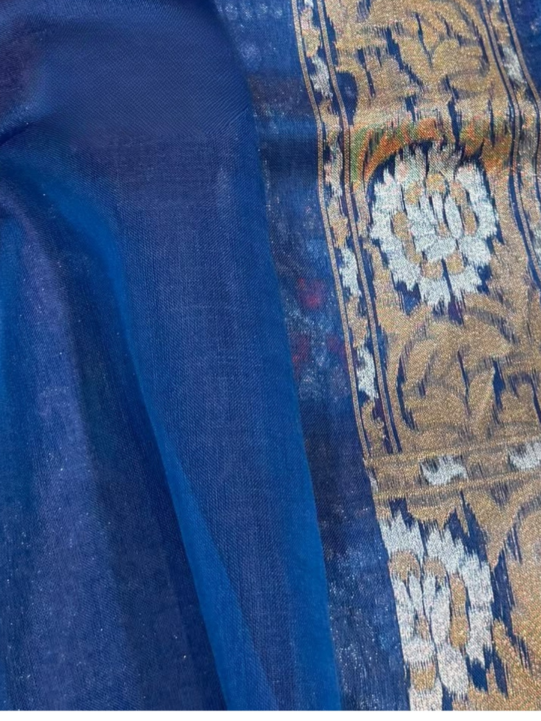 Pure Banarasi Exclusive Ektara Kora JAMDANI Tilfi saree | Navy Blue