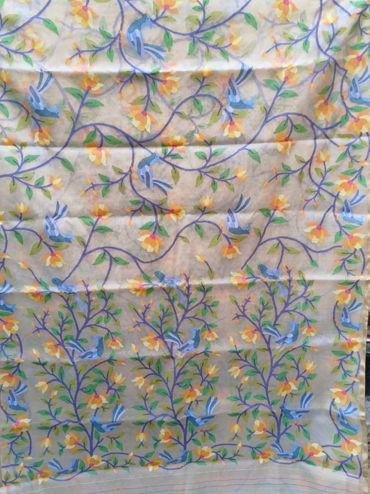 Handwoven Pure Jamdani Cotton Saree | Almond Beige