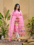 Baby Pink Jamdani 2-Piece Set Kurti & Dupatta (UNSTITCHED) -779