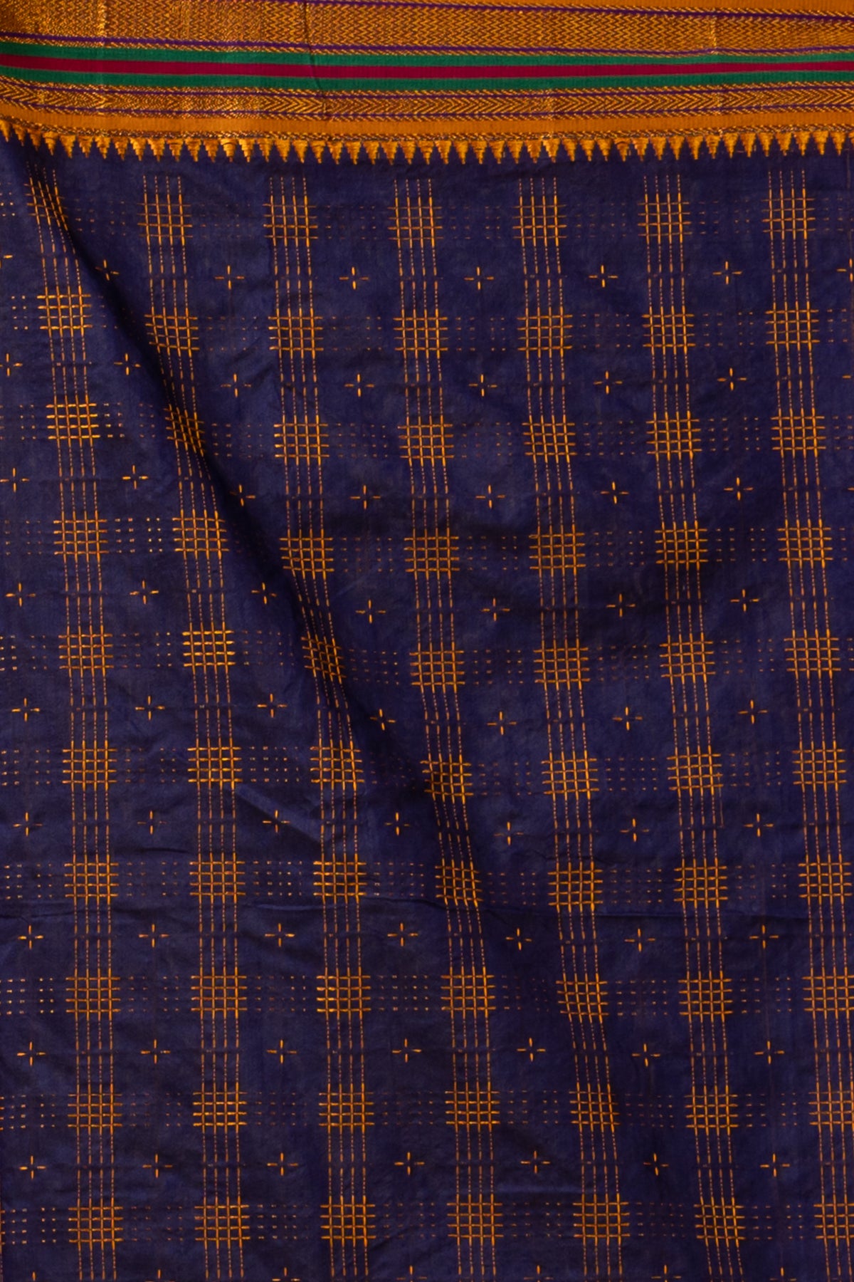 Traditional Ilkal Viscose Saree | Navy Purple