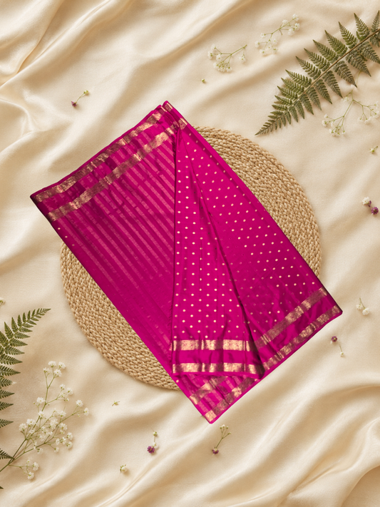 Mysore Silk Saree With Light Pink