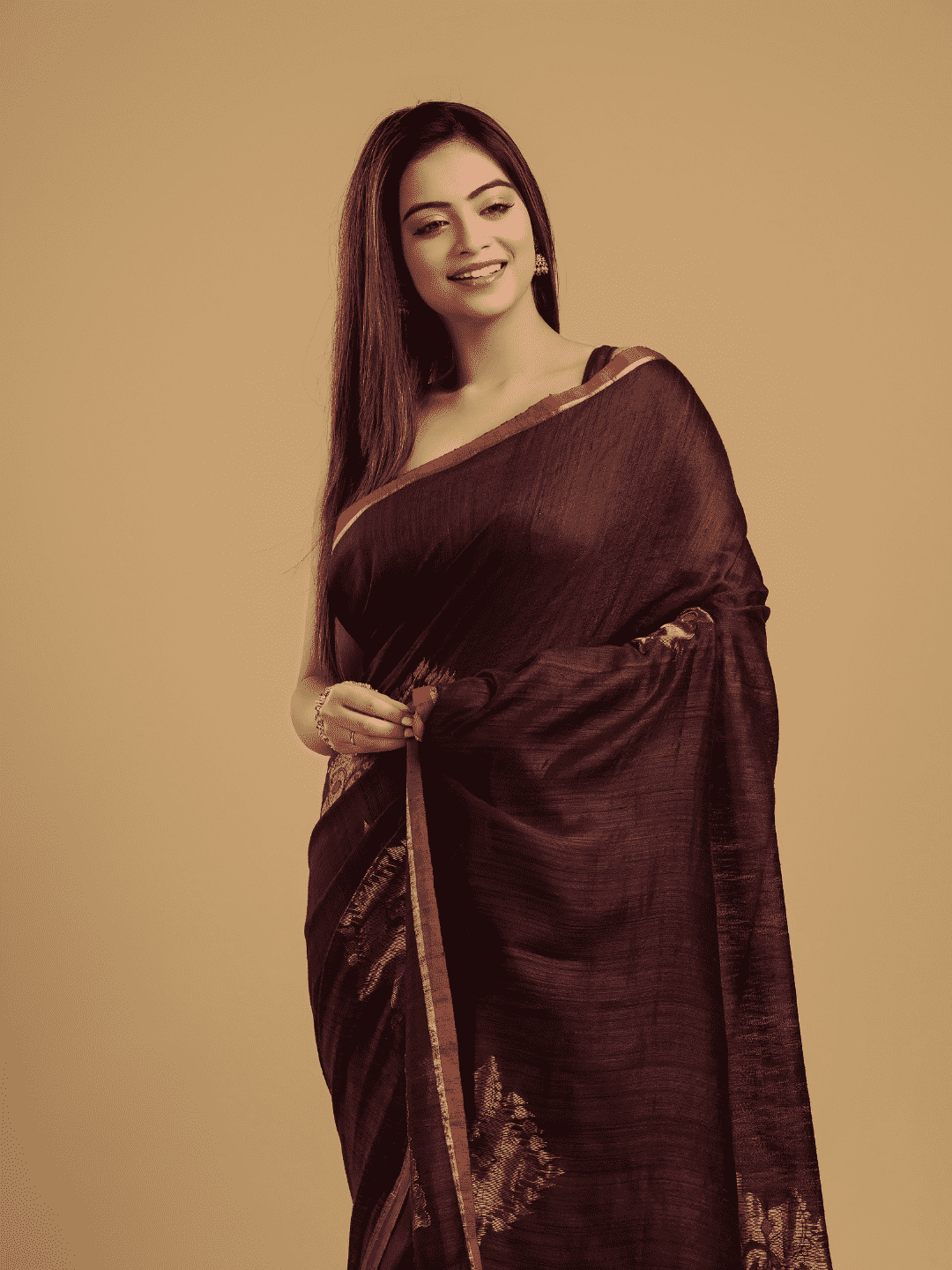 Wine Red Matka Silk Jamdani Saree - 040