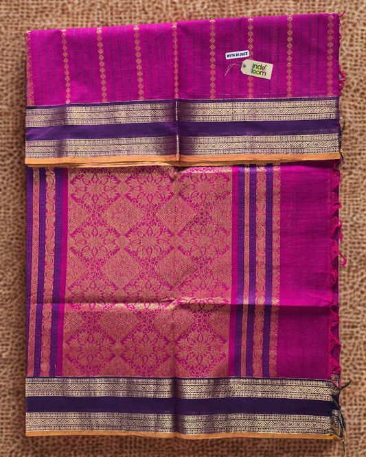 Kanchi Cotton|Magenta & Purple