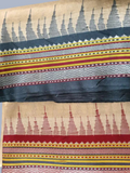 Dark Red Handloom Vidarbha Tussar Silk Saree with Multicolor Contrast Border -081